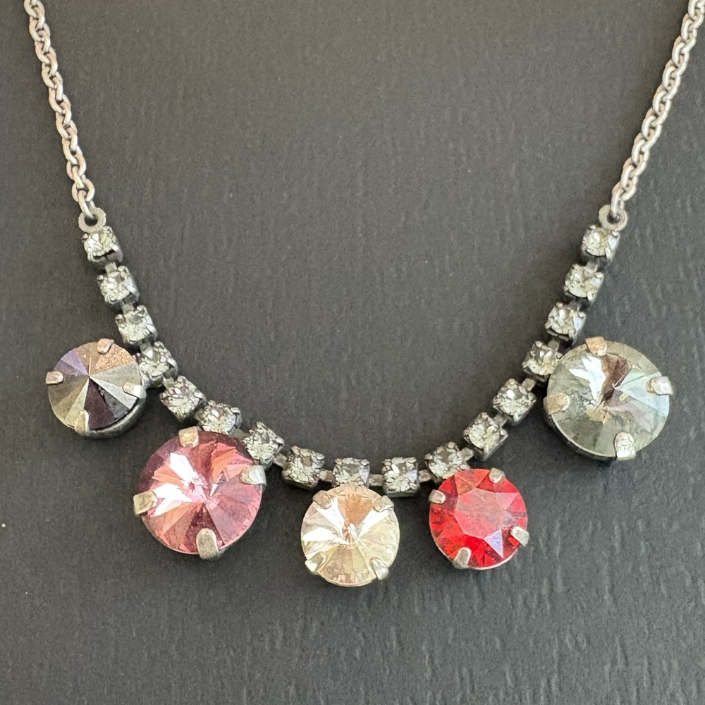 Sabika French Riviera 5 Stone rivoli austrian Crystal Necklace summer 2014